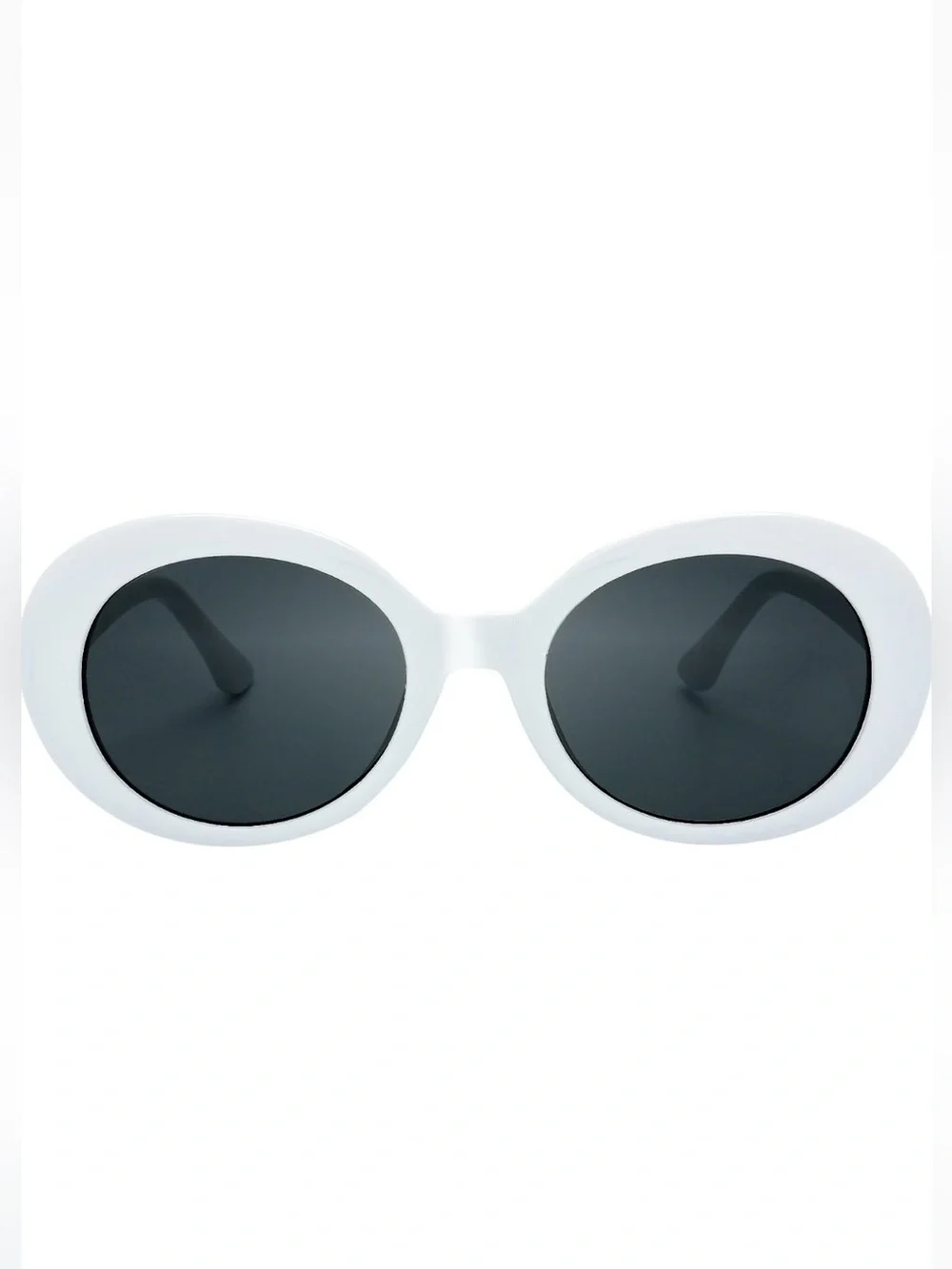 White oval sunglasses shade Barbie modcloth retro mod clout goggle round vintage